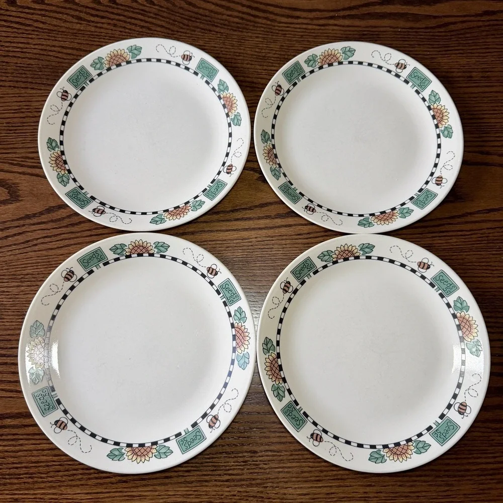 Vintage Corelle Sunblossoms Dinner Plates & Bread/Butter Plates Set of 7